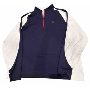 Footjoy Jacket Men's XL‎ Navy White Quarter Zip Stretch Performance Golf Sweater